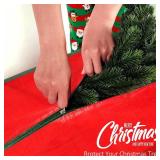 HABGP 9 ft Large Christmas Tree Storage, Stores 9 Foot Artificial Xmas Trees, Sturdy Plastic Waterproof Christmas Holiday Tree Bag For Storage Box with Strong Handles & Zipper, Red