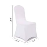 Peomeise 12pcs Stretch Spandex Chair Cover for Wedding Party Dining Banquet Event (White, 12)