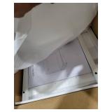 METYERRY 2-Tier Desktop Printer Stand and Storage Shelf, Home Office Desk with Fabric Drawer, Organizer for 3D Printer, Fax Machine, Scanner, Compact Size 17.3\"x11.8\" Printer Stand for Desk, White