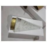 Glass Christmas Tree Gold Small Sparking Xmas Trees with LED Ligthts Decorations Table Top Centerpiece Mantel Window Home Decor