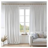 QDWIS Boho Wood Curtain Rods for Windows 66 to 120 inch,1\" Adjustable Heavy Duty Window Curtain Rod with Imitation Wood Grain Finials,Rustic Decorative Drapery Rods Set,Size:36-120