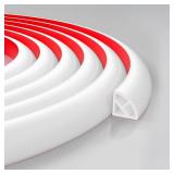 3/4 Inch Flexible Quarter Round Molding, Peel and Stick Rubber Floor Trim, Quarter Round Trim with 3m Tape, Self-Adhesive Bathtub Trim Molding(Hollow, 118Inch)