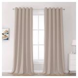 DUALIFE Light Coffee Color Curtains for Bedroom Light Brown Blackout Curtain Panels 120 Inch Thermal Insulated Room Darkening Solid Widow Drapes Grommet Top 60Wx120L 2 Panels Set