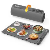 Warming Mat for Food -Electric Food Warming Tray (24\"x16\"), Rapid Full-Surface Heating, Portable & Rollable Versatile Food Warmer for Countertop, Perfect for Gatherings, Parties &Everyday Use(GRAY)