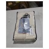 Beige Pleated Linen Blackout Curtains 102 Inches Long for Bedroom Living Room Pinch Pleat Black Out Thermal Insulated Ring Hooks Room Darkening Drapes Oatmeal Light Tan Curtains with Liner 40x102