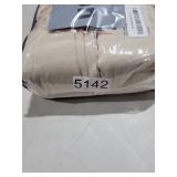 Beige Pleated Linen Blackout Curtains 102 Inches Long for Bedroom Living Room Pinch Pleat Black Out Thermal Insulated Ring Hooks Room Darkening Drapes Oatmeal Light Tan Curtains with Liner 40x102