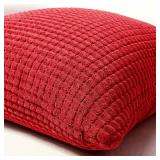 Softalker Throw Pillow Covers 16x16 Inch, Set of 2, Soft Corduroy Boho Stripe Decorative Pillow Cover, Couch Fluffy Pillow Cover for Farmhouse Home Decor Bed Living Room, Red