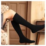 we fleece Warm Knee High Socks for Women-Thermal Cotton Socks for Hiking,Work,Winter,Gifts(One Size, 5Pack Black/Grey/Brown/Beige/Black)