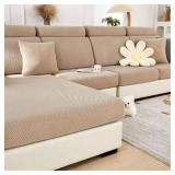 Disayu Sofa Covers Couch Covers for Sofa Pet Friendly Couch Cushion Covers Universal Sofa Covers Washable Stretch Slipcovers for Sectional Sofa (Light Coffee,Extra Large Single Seat Cover)