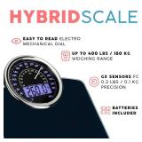 Adamson Hybrid 2-in-1 Analog & Digital Weighing Scale for Body Weight up to 400lbs - Thick Tempered Glass - Extra Large Display - Easy to Read Digital Bathroom Scale - New