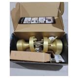 NCSEN Gold Door Knob Interior, Heavy Duty Door Knob with Lock, Pismo Doorknobs for Bath and Bedroom