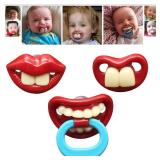 Funny Pacifier for Baby, Buck Tooth Pacifier Fake Big Teeth Soft Pacifiers with Teeth Food Grade Silicone for Babies Health BPA Free, Great Gift for Kids (3pcs-B)