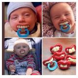 Funny Pacifier for Baby, Buck Tooth Pacifier Fake Big Teeth Soft Pacifiers with Teeth Food Grade Silicone for Babies Health BPA Free, Great Gift for Kids (3pcs-B)