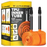Ultraverse TPU Road Bike Inner Tube 700 x 18-32 with 65mm Presta Valves Ultra Lightweight Tubes for Road and Gravel Bicycles - 2 Pack with Repair Patch Kit