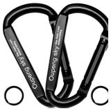 Carabiner Clip, 4 Pack, 855lbs 3" Iron Heavy Duty Caribeaners for Hammocks, Camping Accessories, Hiking, Keychains Outdoors and Gym etc, Small Carabiners for Dog Leash, Harness and Key Ring, Black