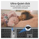 Wireless Mouse and Keyboard Combo, Silent Full-Size Computer Keyboard with Calculator Button, 2400 DPI Mouse, Quiet Click, Slim Cordless USB Set for Laptop PC Windows Mac - Space Grey