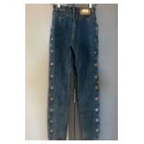 Womens Lawman Western Side Button Jeans Size 7