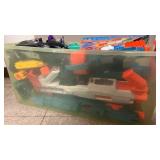 Nerf Gun Collection with 105Qt Tote (Tote Missing One Handle)
