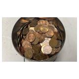 13oz Coffee Can Filled with Pennies - Variety of Years & Condition w/Some Wheat Pennies