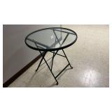 Foldable Outdoor Round Glass Table
