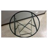 Foldable Outdoor Round Glass Table