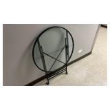 Foldable Outdoor Round Glass Table