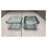 Fire King Blue Tint Glass Storage Containers