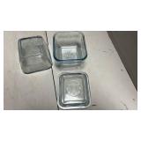 Fire King Blue Tint Glass Storage Containers