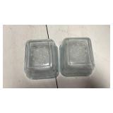 Fire King Blue Tint Glass Storage Containers