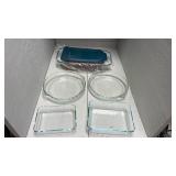 Pyrex Bakeware Set - Glass Pie Plates and Square Dishes