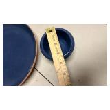 2 Frankoma 91 Blue Pottery - Plate & Small Dish