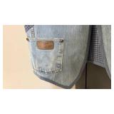 Womens Wrangler Western Denim Vest with Plaid Details - Unaware of The Size Measurements in The Pictures