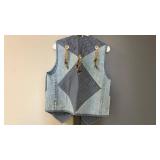 Womens Wrangler Western Denim Vest with Plaid Details - Unaware of The Size Measurements in The Pictures