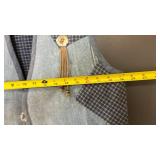 Womens Wrangler Western Denim Vest with Plaid Details - Unaware of The Size Measurements in The Pictures