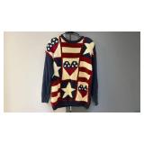 Westbound American Flag Pattern Sweater Womens Medium