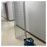 Commercial Wire Grid Wall Panel System w/Tote Full of Hangers