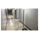 Commercial Wire Grid Wall Panel System w/Tote Full of Hangers