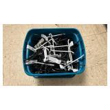 Commercial Wire Grid Wall Panel System w/Tote Full of Hangers