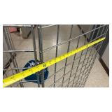 Commercial Wire Grid Wall Panel System w/Tote Full of Hangers