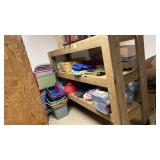 Heavy Duty Custom Wood Storage Shelving Unit - Not as Heavy As The Pallet Racking Ones But Help Is Still Recommended (Approximately 6ft x 2ft x 6ft) - See Pictures For Exact Measurements (CONTENTS ON 