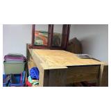 Heavy Duty Custom Wood Storage Shelving Unit - Not as Heavy As The Pallet Racking Ones But Help Is Still Recommended (Approximately 6ft x 2ft x 6ft) - See Pictures For Exact Measurements (CONTENTS ON 