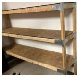 Heavy Duty Wooden Shelf (Approximately 8ft x  2ft x 6ft) - See Pictures For Exact Measurements - Extra Help Will Be Needed