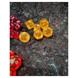 Polyhedral Dice Set - Red, Yellow and Orange Translucent