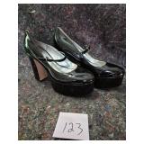 Black Patent Platform Mary Jane Heels