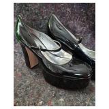 Black Patent Platform Mary Jane Heels