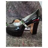 Black Patent Platform Mary Jane Heels