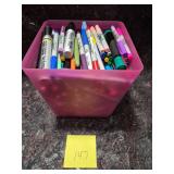 Mixed Sharpie Marker Collection in Pink Storage Box