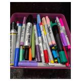 Mixed Sharpie Marker Collection in Pink Storage Box