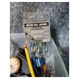 Mixed Tool Lot with Stanley Powerlock & Wall Anchors