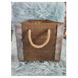 Rustic Wooden Storage Crate with Rope Handles
